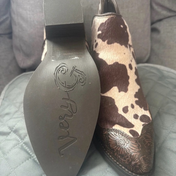 Cow Print Ankle Boots by Very G - Picture 3 of 3
